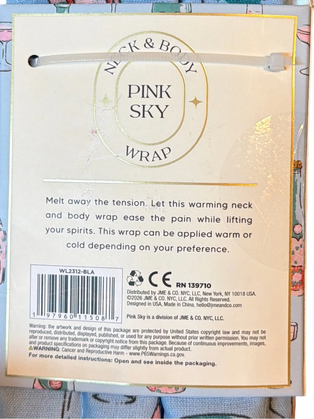 Pink Sky NWT Lavender-Infused Neck & Body Wrap & Eye Mask Pampering Gift Set